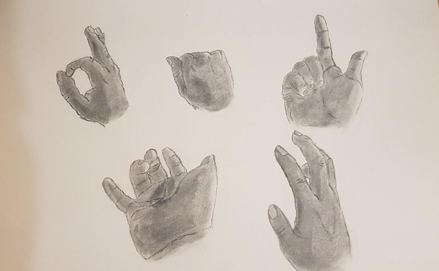 Hands Made In Charcoal